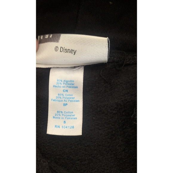 Disney Resort Hoodie Youth Small Black w Animal Print Mickey Mouse Sweatshirt - Picture 7 of 12